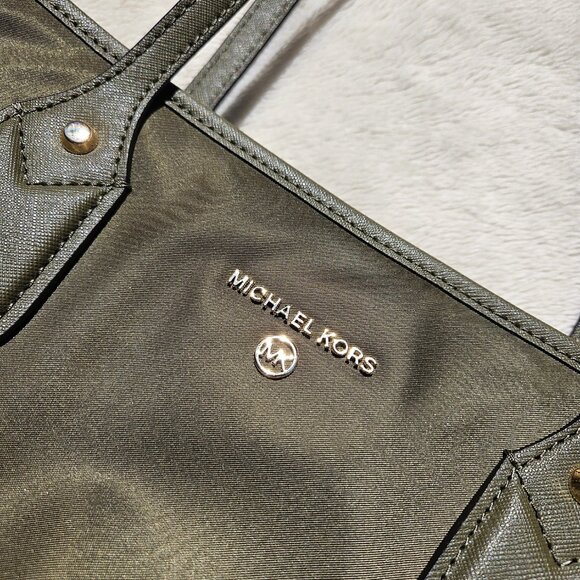 MICHAEL KORS, Eva olive colour tote bag - Picture 12 of 12